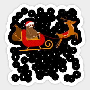 Santa Sloth Riding a Santa's reindeer-Sloth Christmas Gift Sticker